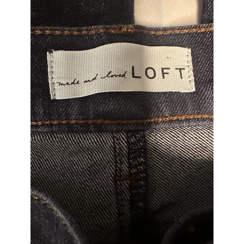 LOFT Women's Regular 12 Blue Dark Wash Denim Skinny Jeans Mid Rise 5-Pkt